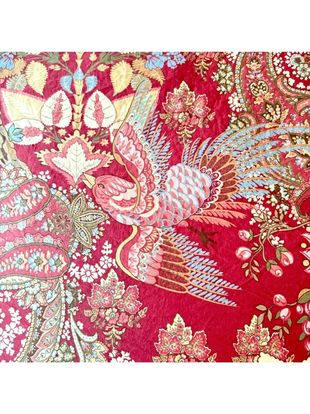 Pottery Barn King Duvet Cover Clara Palampore Red Floral Paisley Bird RETIRED